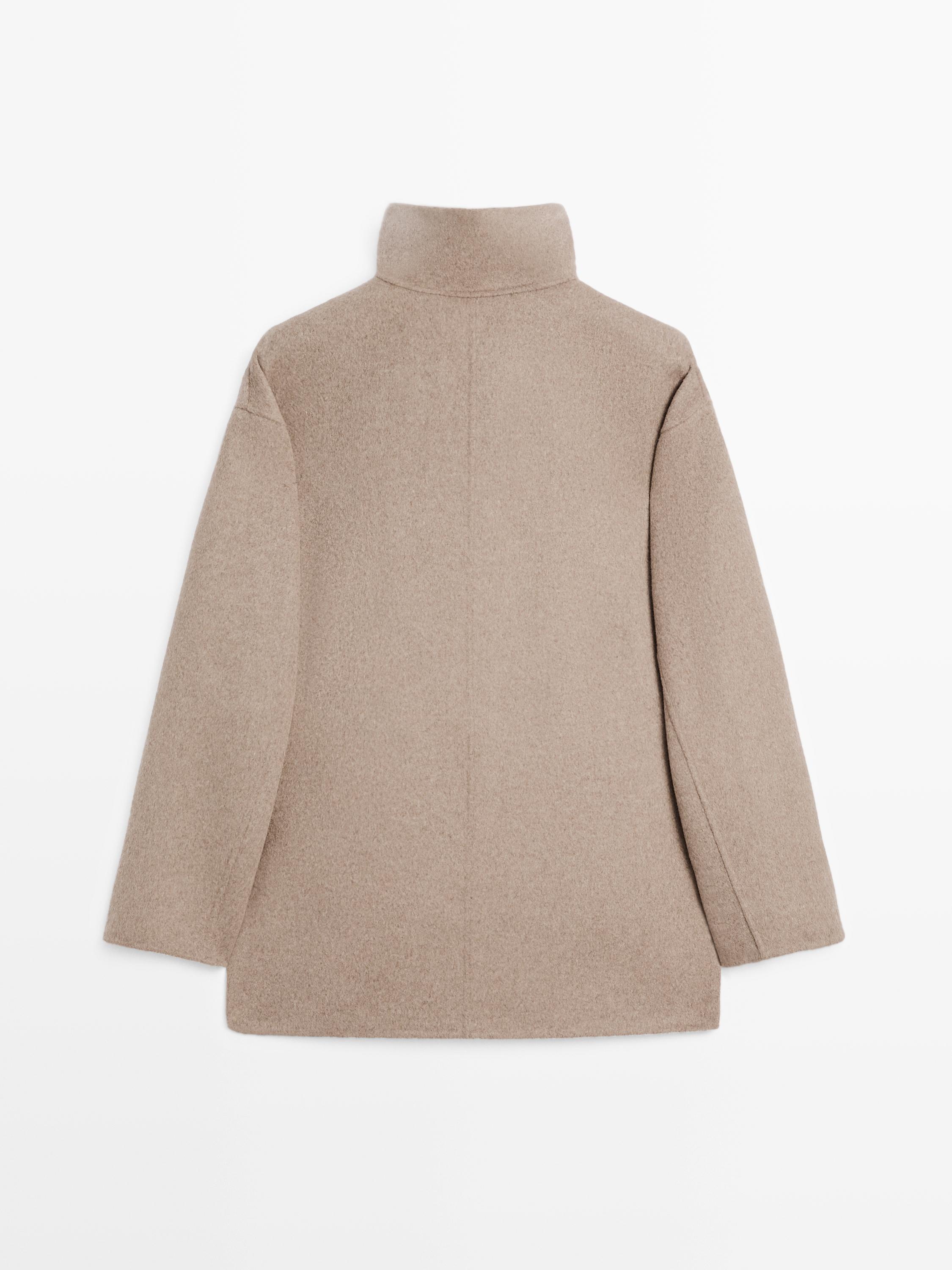 Manteau laine à col montant