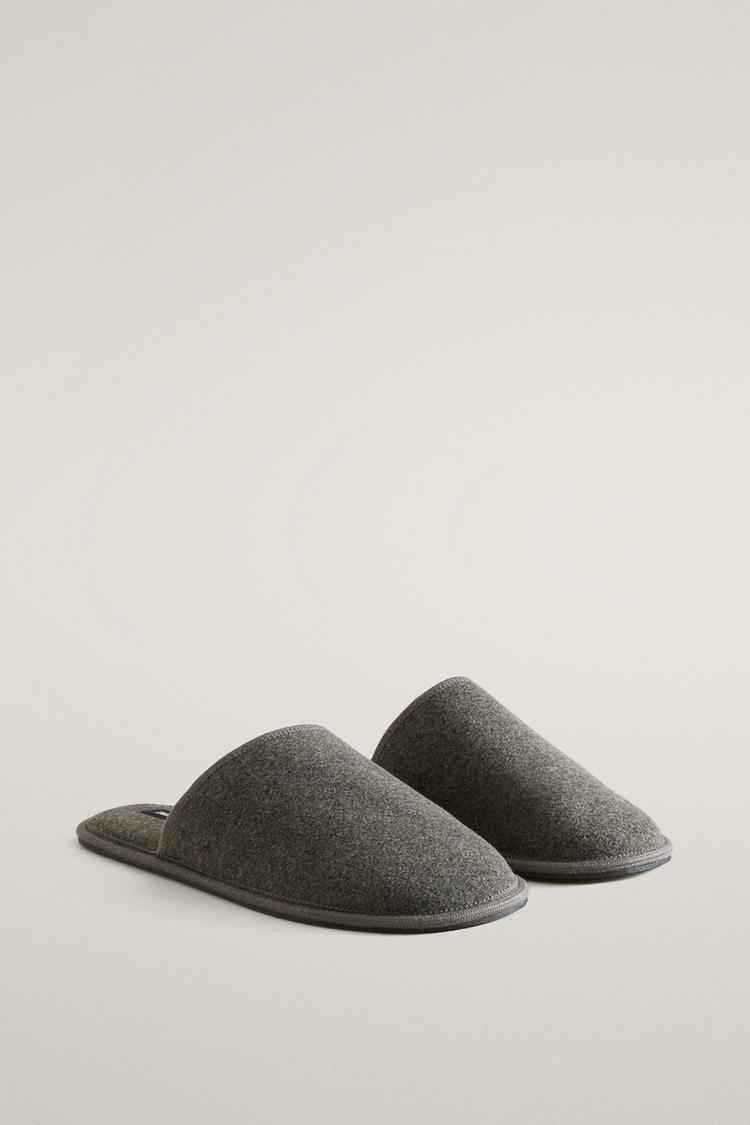 WARM FABRIC SLIPPERS — Dark Gray