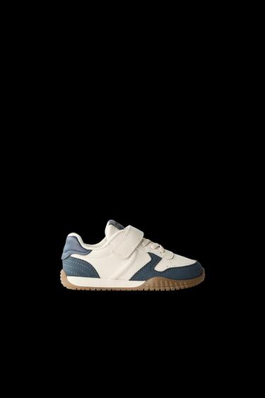 Zara CONTRASTING ATHLETIC SNEAKERS - White - Image 0