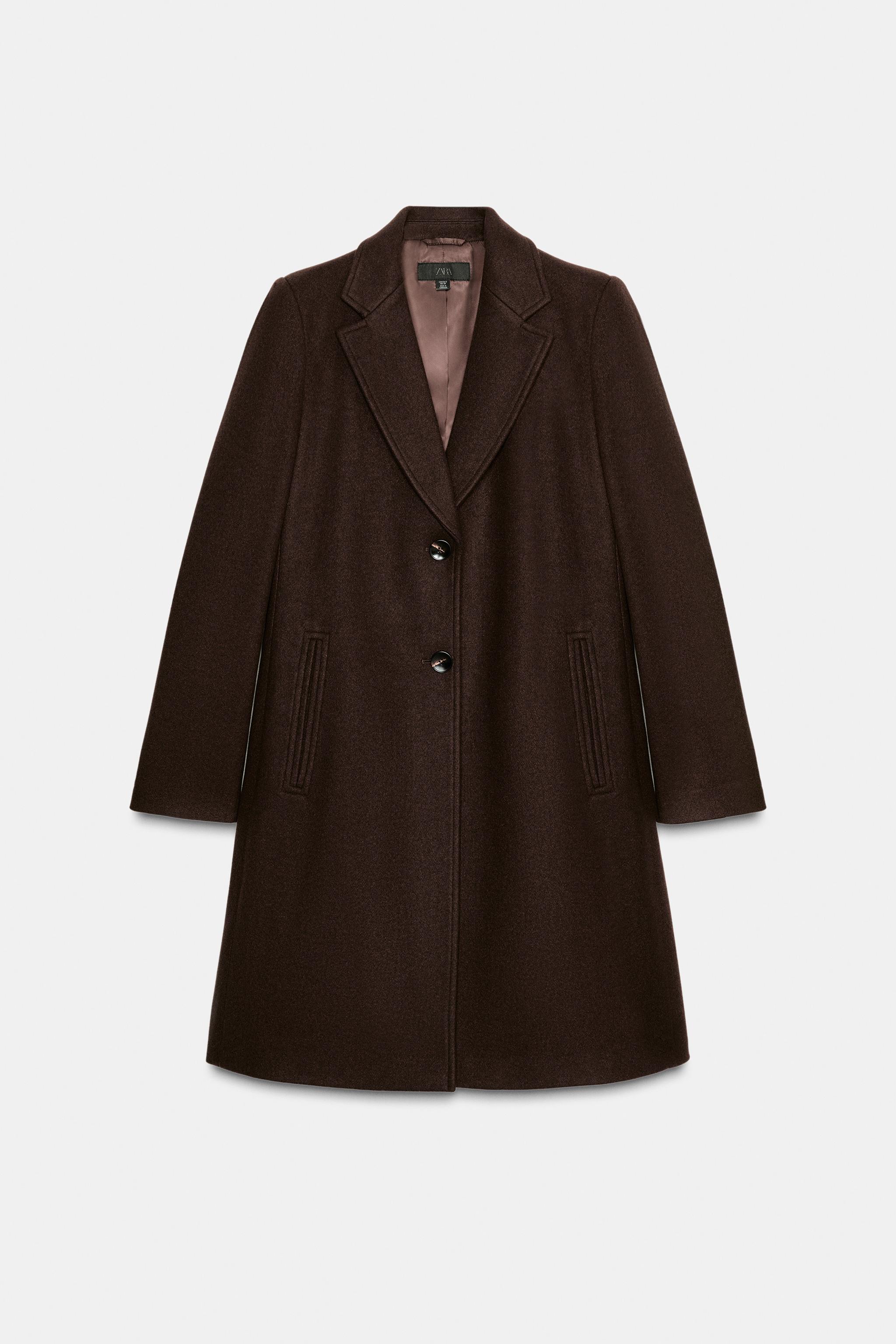 ソフトショルダーパッドコート　ZARA SOFT SHOULDER PAD COAT - Burgundy | ZARA New Zealand