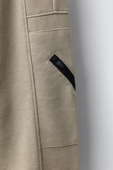 JOGGERS WITH ZIPS - Dark camel by Zara - Image 3