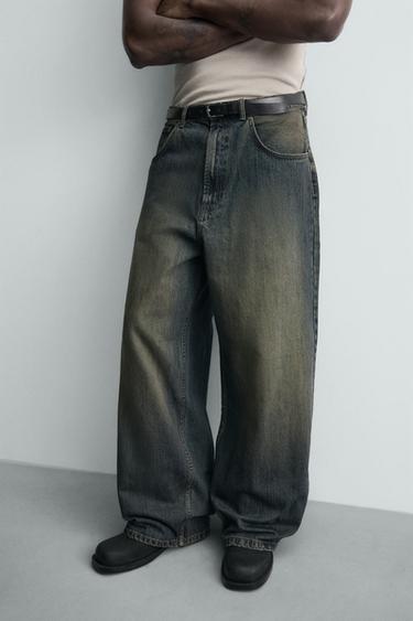 JEAN BAGGY FIT - Bleu / Vert de Zara