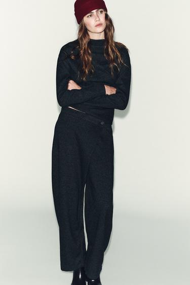 HOSE MIT ÜBERLAPPENDEM BUND - Grau von Zara