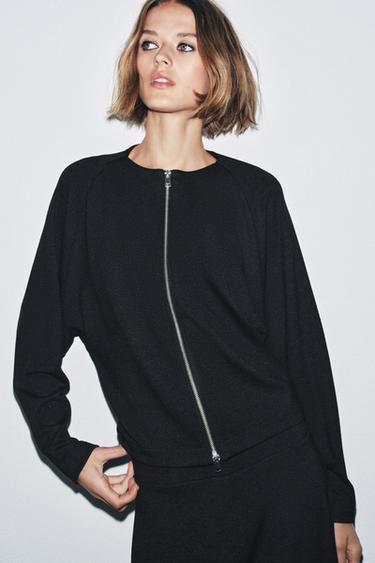 ZIP-UP JACKET - Dark grey by Zara