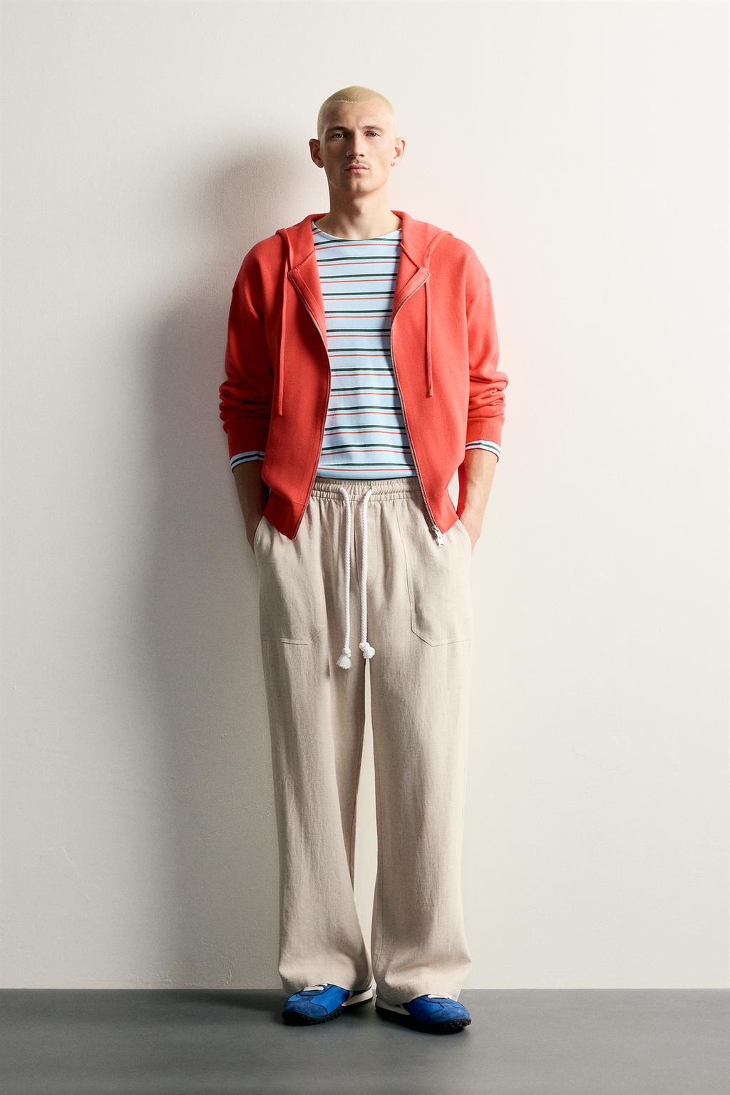Zara Relaxed fit viskoza - kətan şalvar