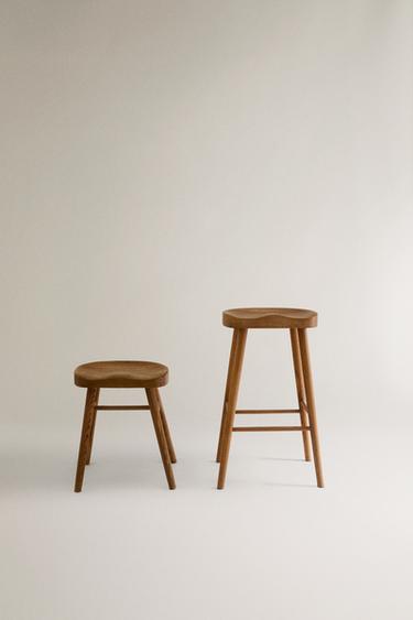TABOURET BOIS FRÊNE - Marron de Zara