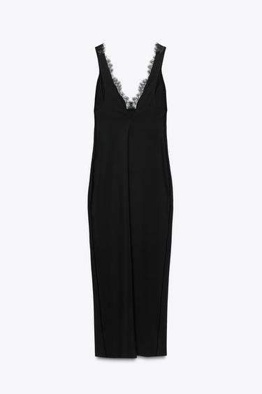DRESS WITH MATCHING LACE - Black by Zara - Image 6