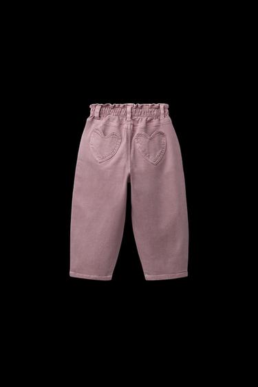 PANTALÓN BAGGY SARGA BOLSILLOS CORAZÓN - Rosa de Zara