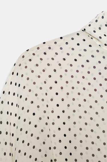 ZW COLLECTION POLKA DOT BLOUSE - Black / White by Zara - Image 8