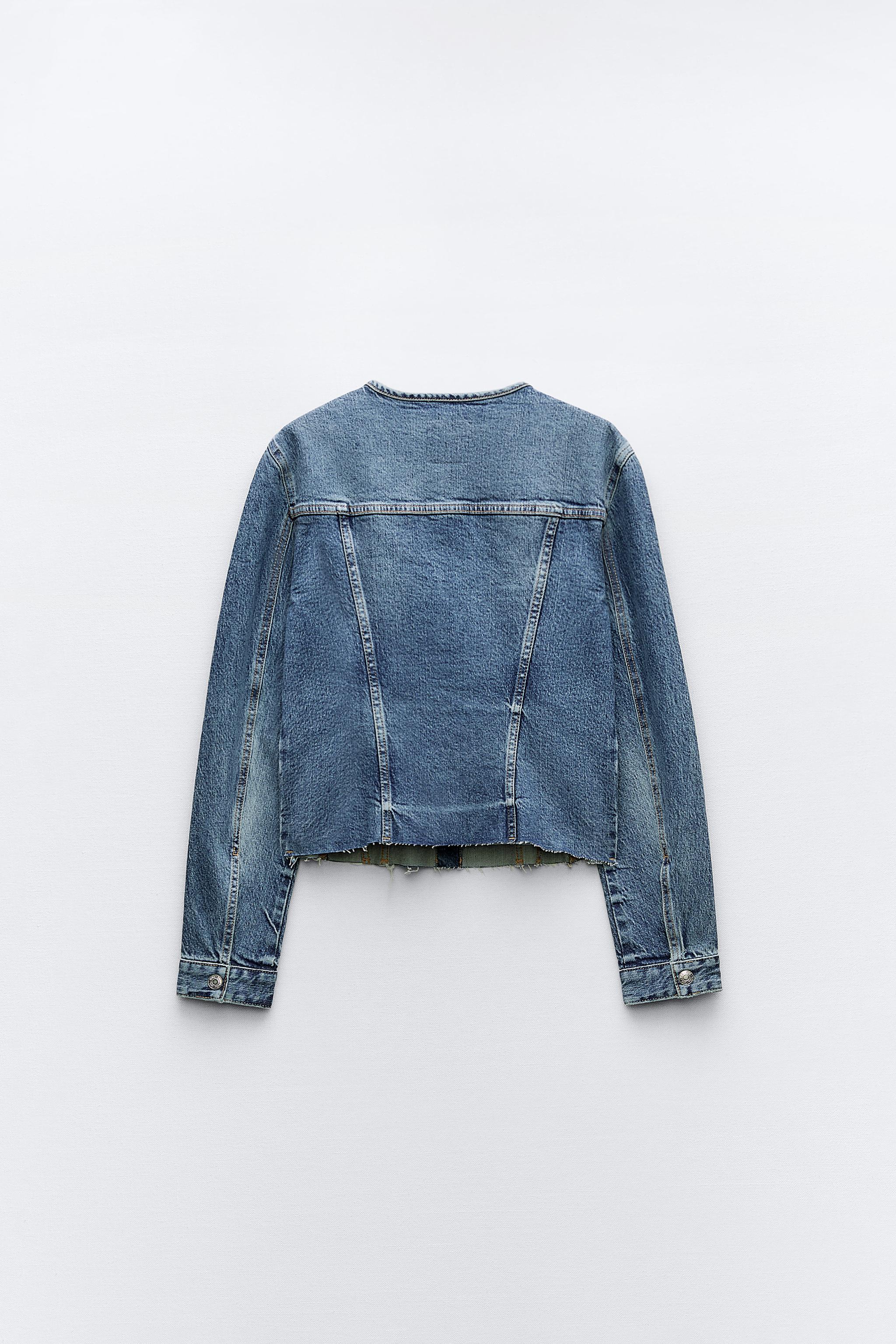 Denim jacket with full cheap sleeves zara