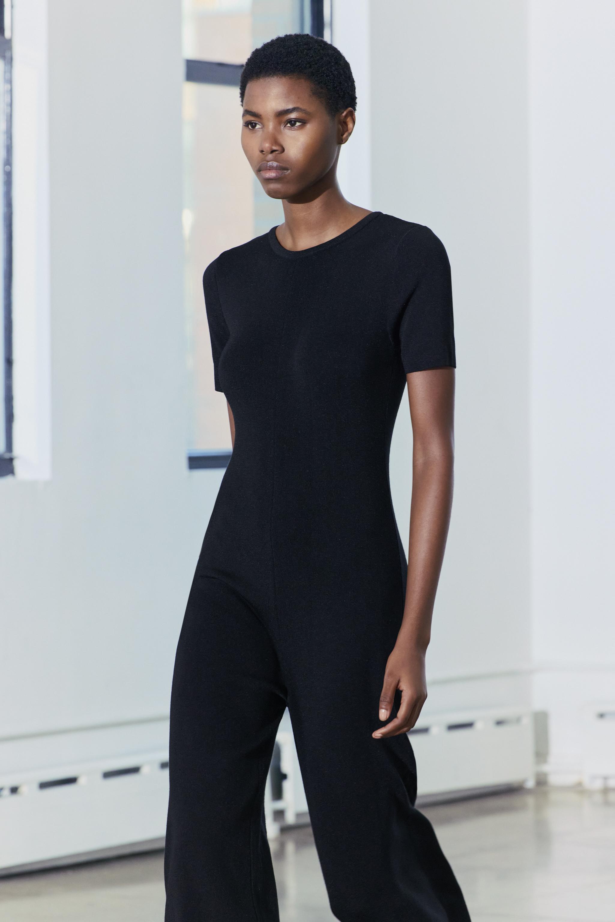 LONG PLAIN KNIT JUMPSUIT Black ZARA United States