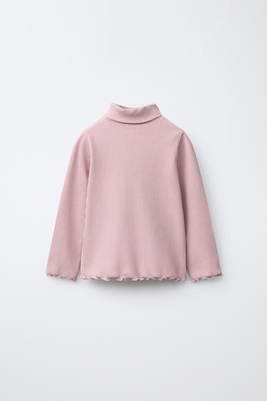 Zara RIBBED TURTLENECK - Pink