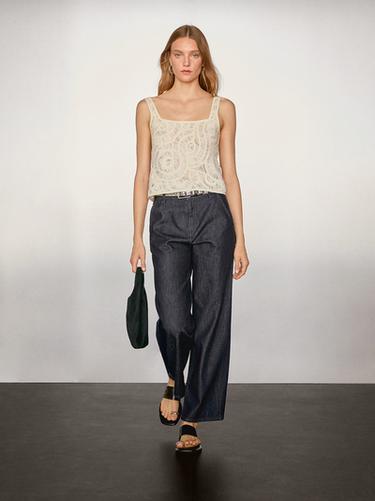 Zara Mid-rise straight-leg jeans - Blue - Image 0
