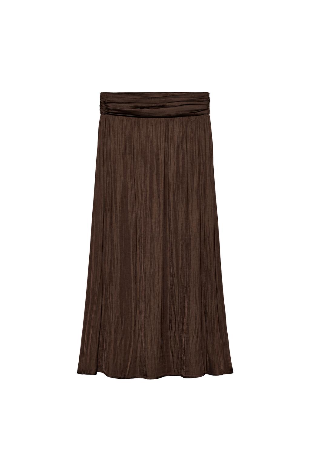 SATIN EFFECT MIDI SKIRT - image 3