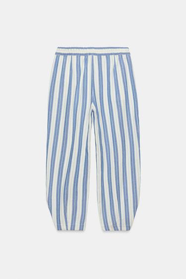 ZW COLLECTION STRIPED PYJAMA-STYLE TROUSERS - Blue/White by Zara - Image 5