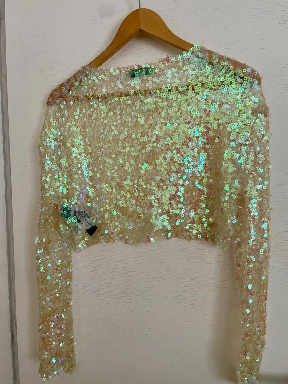 CROPPED TOP WITH SEQUINS - Image 2