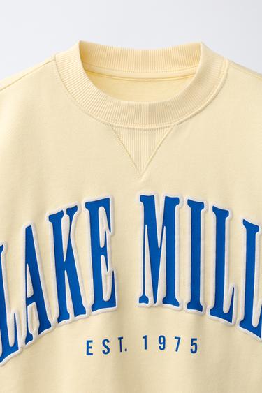 RAISED TEXT SWEATSHIRT - Yellow by Zara - Image 2