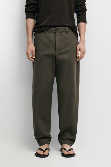 Zara Tapered fit cotton pants - Green