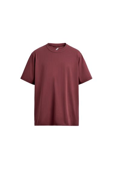 COTTON BLEND TECHNICAL T-SHIRT - Pink by Zara