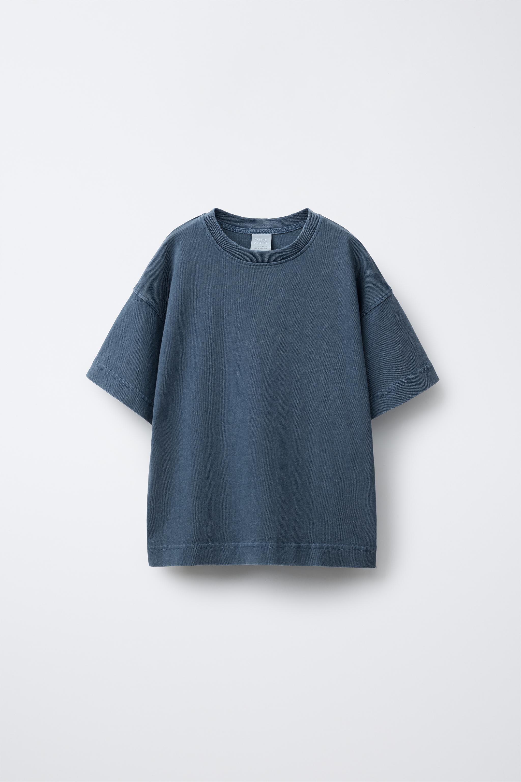 WASHED EFFECT HEAVY WEIGHT T-SHIRT - Gray | ZARA United States