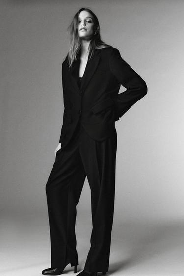 PANTALON À PINCES EN LAINE ÉDITION LIMITÉE - Noir de Zara - Image 5