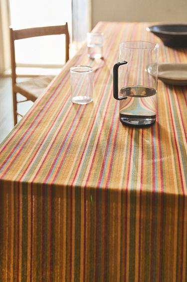 MULTICOLOURED STRIPED COTTON TABLECLOTH - striped by Zara