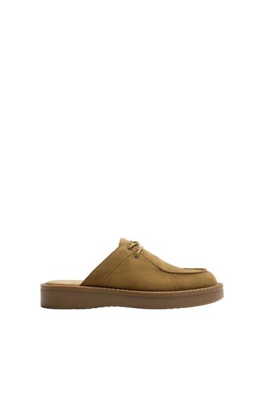 LEATHER CLOGS - Beige by Zara
