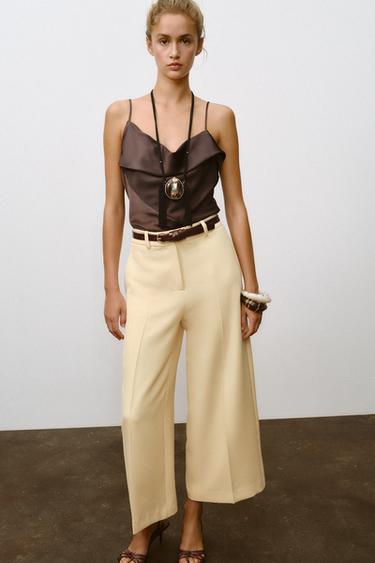 CULOTTE TROUSERS WITH BELT - Yellow by Zara - Image 2