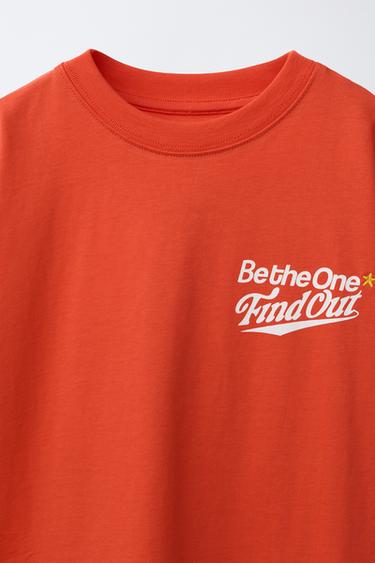 SLOGAN PRINT T-SHIRT - Red by Zara - Image 2