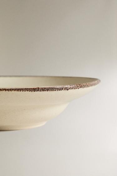 STONEWARE PASTA PLATE - Light ecru by Zara - Image 3