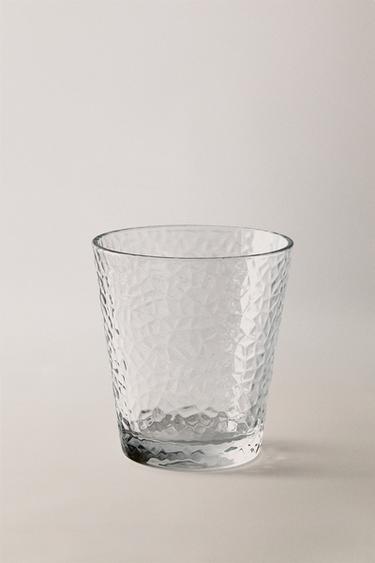 Zaras GLAS MED BIKAKEMÖNSTER I RELIEF - Genomskinlig