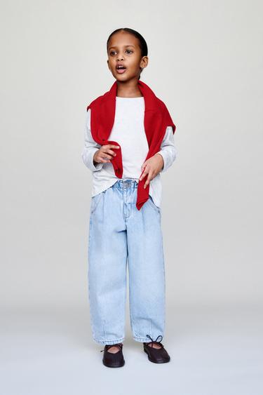 JEANS BAGGY PAPERBAG BOLSILLOS CORAZÓN - Azul claro de Zara