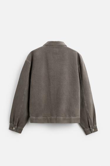 WASHED BOXY FIT JACKET - Dark brown by Zara - Image 6