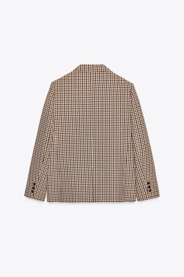 VESTE DROITE À CARREAUX ZW COLLECTION - Multicolore de Zara - Image 6