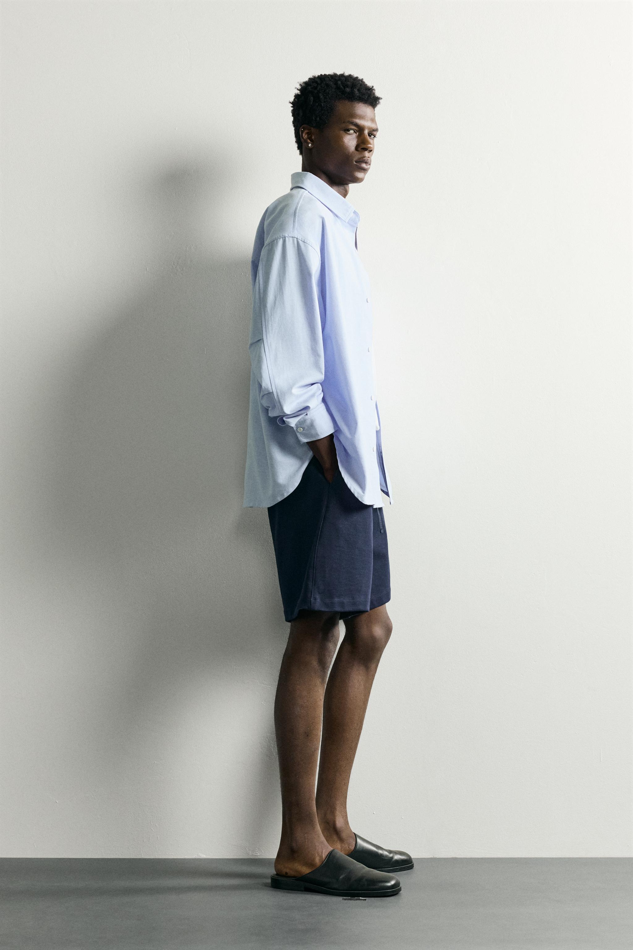 Мужские шорты Zara CONTRAST WAIST JOGGER SHORTS — фото 4