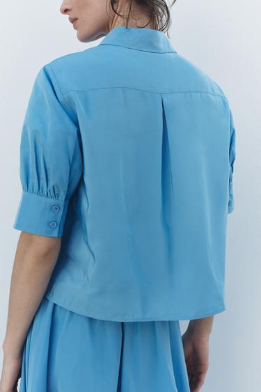 ZW COLLECTION SHORT SLEEVE SHIRT - Blue by Zara - Image 2
