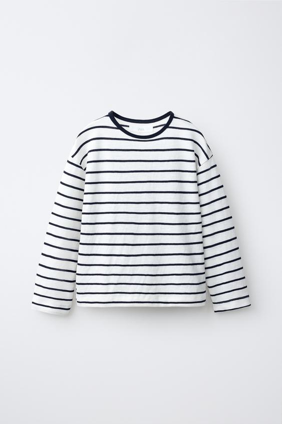 SOFT STRIPED T-SHIRT - White de Zara - Imagen 0