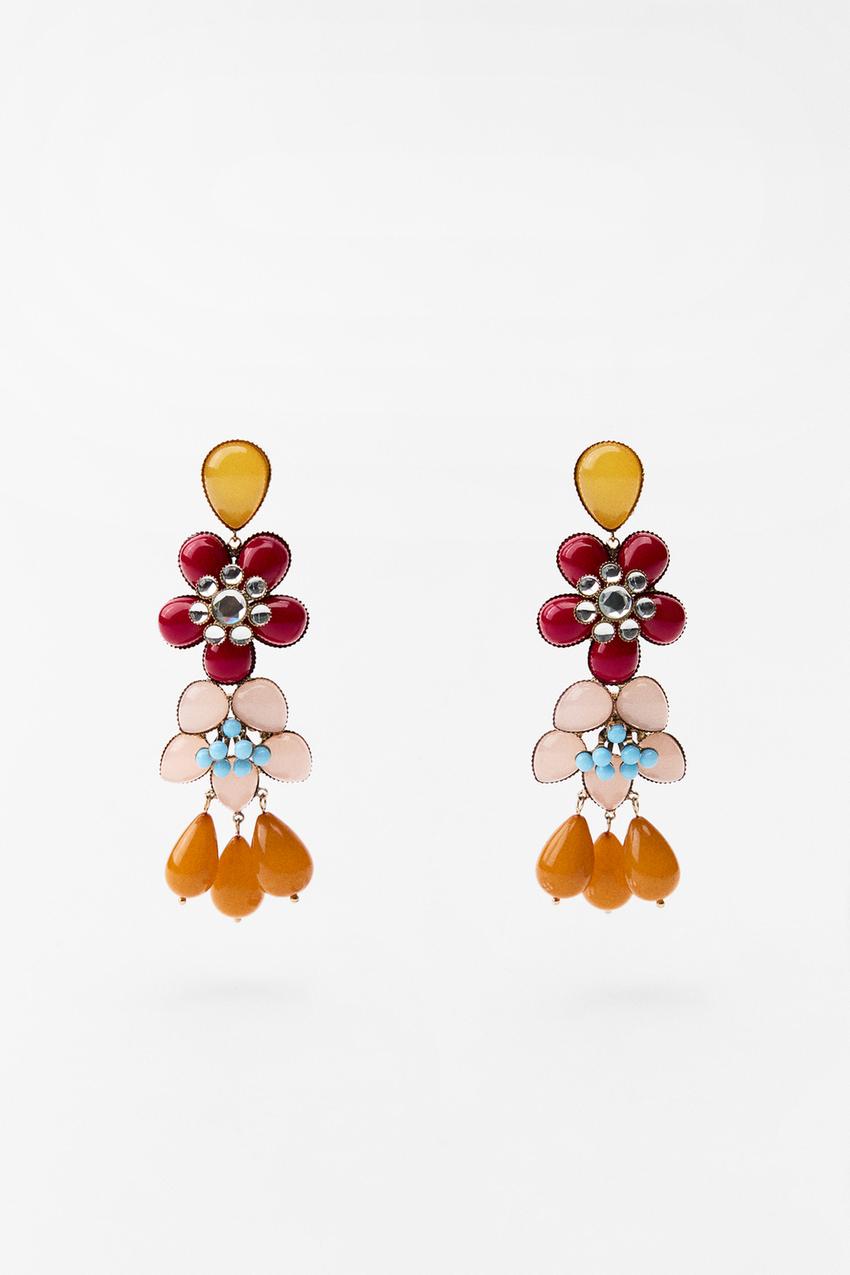 OHRRINGE MIT BLUMEN UND SCHMUCKBESATZ - Bunt | ZARA Deutschland 