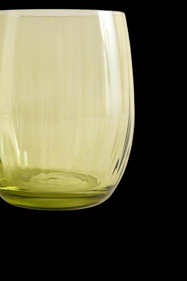 CRYSTALLINE TUMBLER WITH RAISED DESIGN - Green by Zara