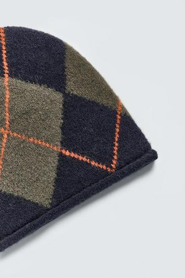 DIAMOND JACQUARD BEANIE - Navy blue by Zara - Image 5