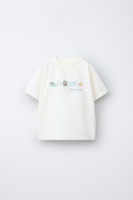 CAMISETA ESTAMPADO TEXTO - Blanco de Zara - Imagen 0