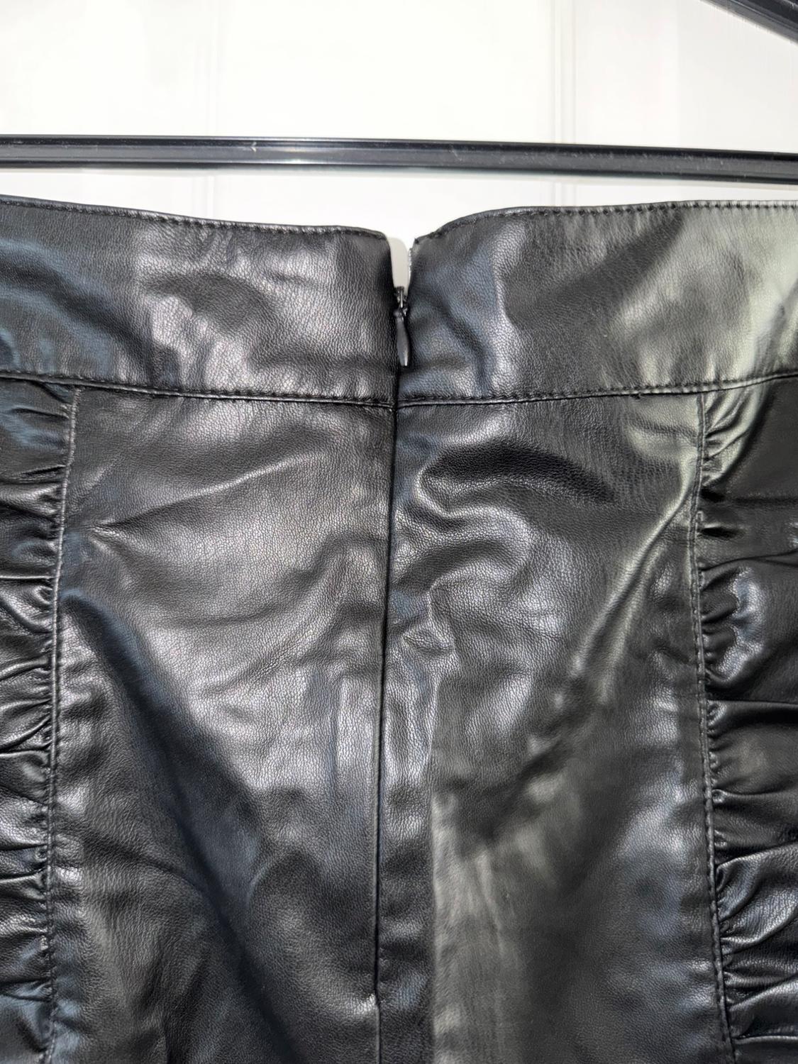 FAUX LEATHER DRAPED SKIRT - Image 5
