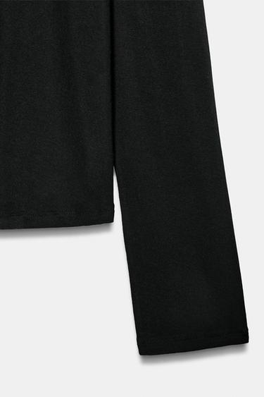 SUPIMA® COTTON OVERSIZED T-SHIRT - Black by Zara - Image 5