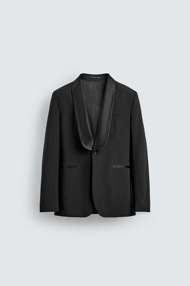 BLAZER SMOKING À REVERS CHÂLE - Noir de Zara