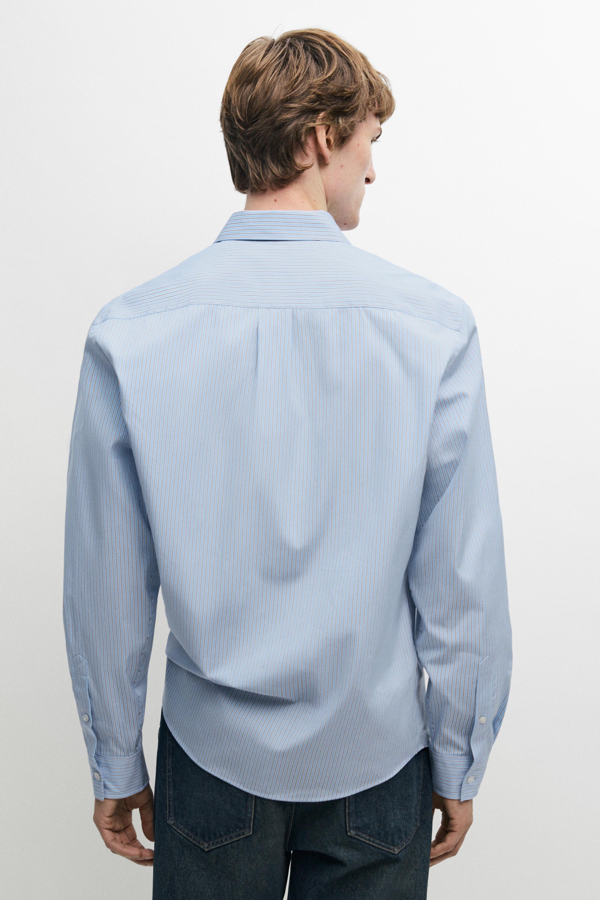 Chemise relaxed fit à rayures 100 % coton