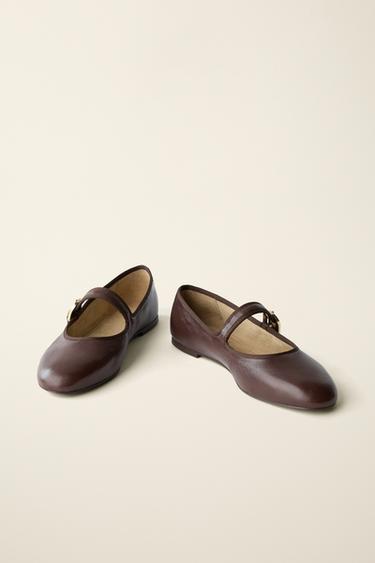 LEATHER BALLET FLATS CREATED BY CARAMEL LONDON X ZARA - Brown by Zara - Image 5