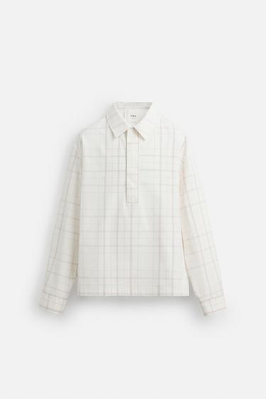 LIMITED EDITION CHECK BOXY FIT OVERSHIRT - White by Zara