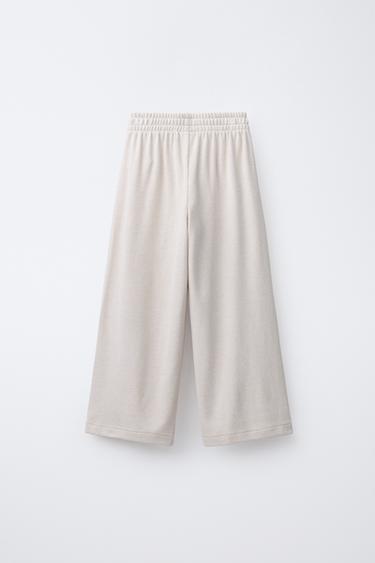 PANTALON À JAMBES LARGES SOFT TOUCH - Écru de Zara - Image 1