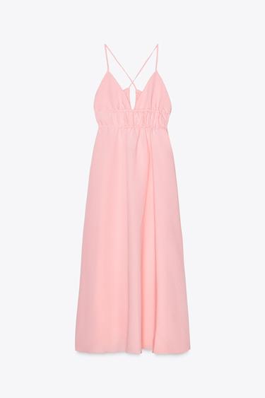 VESTIDO MIDI FLUÍDO - Rosa xiz de Zara
