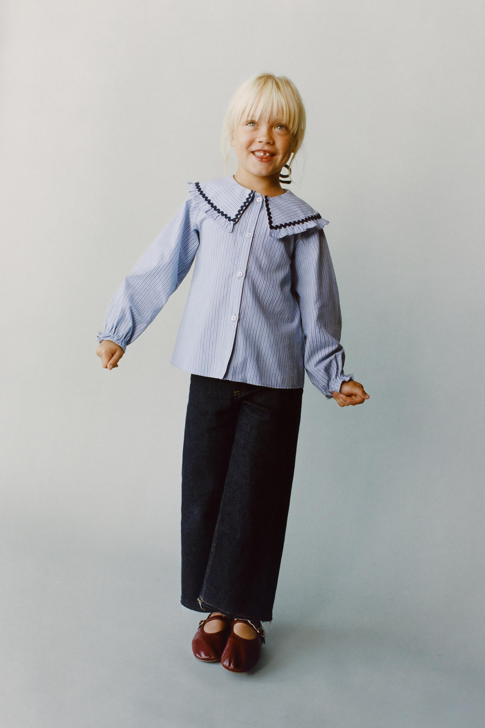 PETER PAN COLLAR SHIRT WITH RICKRACK TRIM